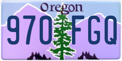 OR license plate 970FGQ