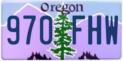 OR license plate 970FHW