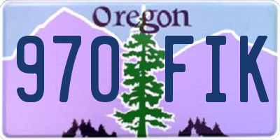 OR license plate 970FIK