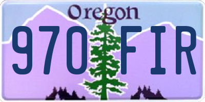OR license plate 970FIR