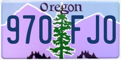 OR license plate 970FJO