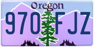 OR license plate 970FJZ