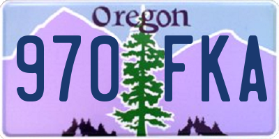 OR license plate 970FKA
