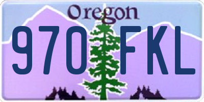 OR license plate 970FKL