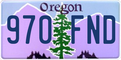 OR license plate 970FND