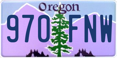 OR license plate 970FNW