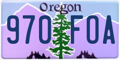 OR license plate 970FOA