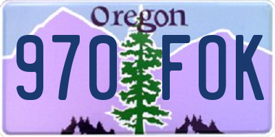 OR license plate 970FOK