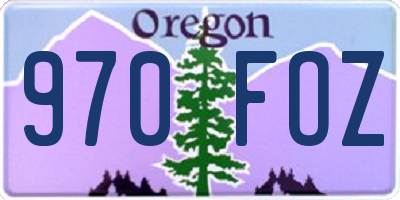 OR license plate 970FOZ