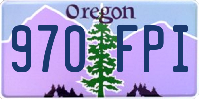 OR license plate 970FPI