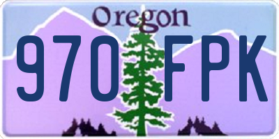 OR license plate 970FPK
