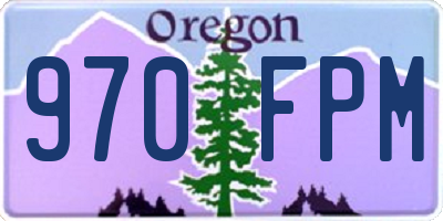 OR license plate 970FPM