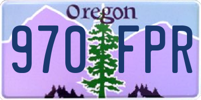 OR license plate 970FPR