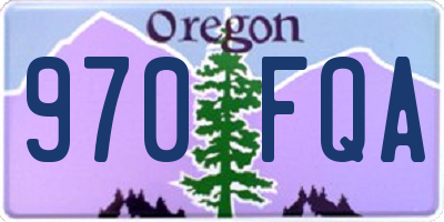 OR license plate 970FQA