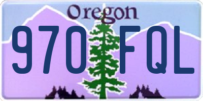 OR license plate 970FQL