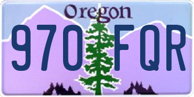 OR license plate 970FQR