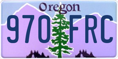 OR license plate 970FRC