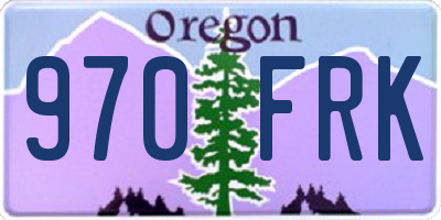 OR license plate 970FRK