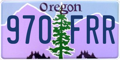 OR license plate 970FRR