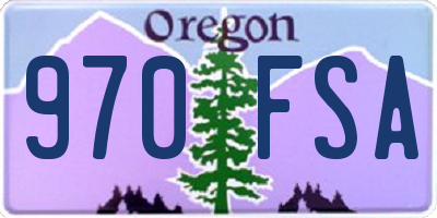 OR license plate 970FSA