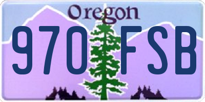 OR license plate 970FSB