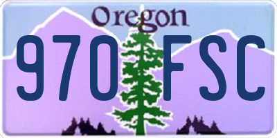 OR license plate 970FSC