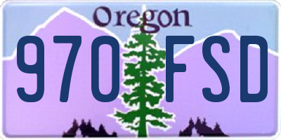 OR license plate 970FSD