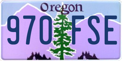 OR license plate 970FSE