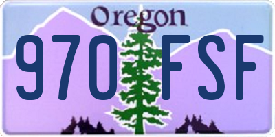 OR license plate 970FSF