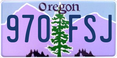 OR license plate 970FSJ