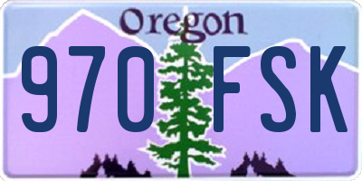 OR license plate 970FSK