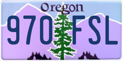 OR license plate 970FSL