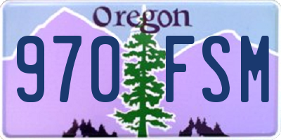 OR license plate 970FSM