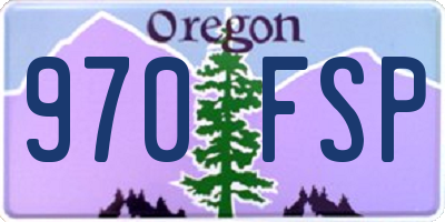 OR license plate 970FSP