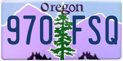 OR license plate 970FSQ