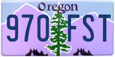 OR license plate 970FST