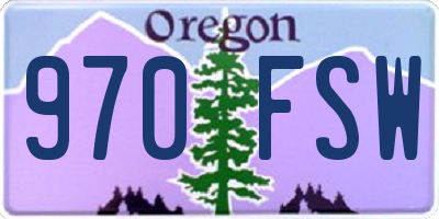 OR license plate 970FSW