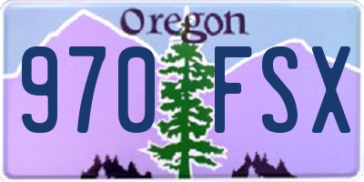 OR license plate 970FSX