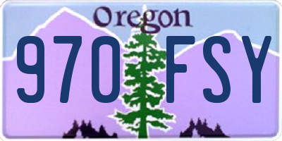 OR license plate 970FSY