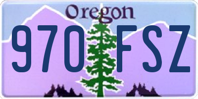 OR license plate 970FSZ