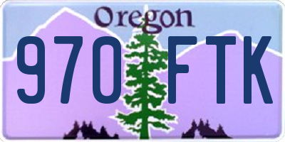 OR license plate 970FTK