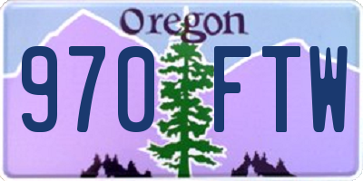 OR license plate 970FTW