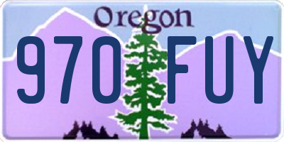 OR license plate 970FUY