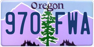 OR license plate 970FWA