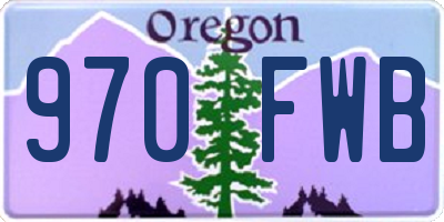 OR license plate 970FWB