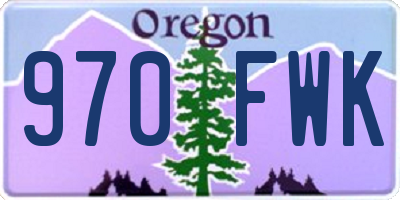 OR license plate 970FWK