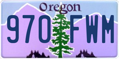 OR license plate 970FWM