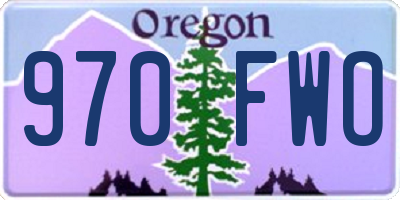 OR license plate 970FWO