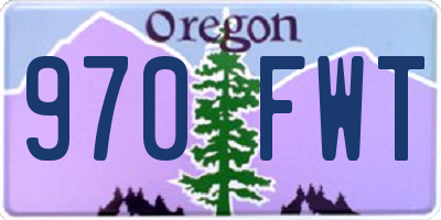 OR license plate 970FWT