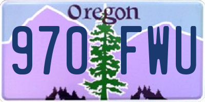OR license plate 970FWU